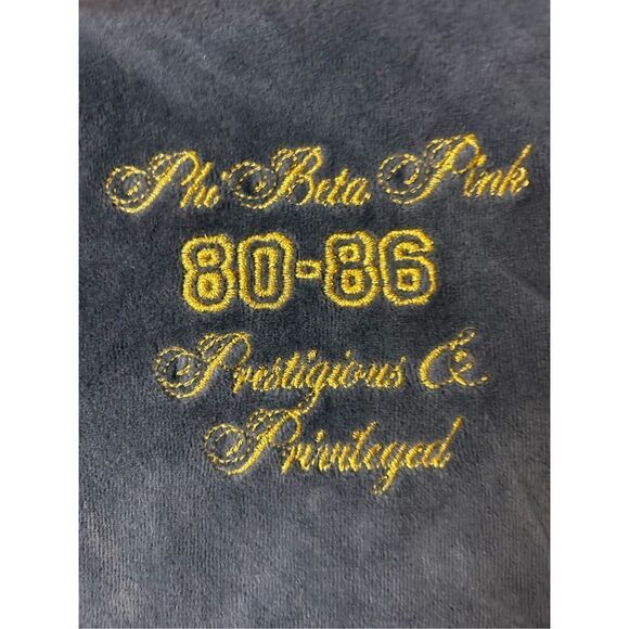 Victoria Secret VS Pink gray zipper jacket Phi-Beta velour Small - Picture 6 of 8